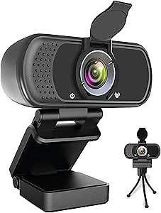 HZQDLN 1080P Webcam with Microphone, HD Webcam Web Camera with Tripod Stand, Widescreen USB Computer Camera, Streaming Mic Web cam for Online Calling/Conferencing,Facetime/YouTube Desktop Laptop PC