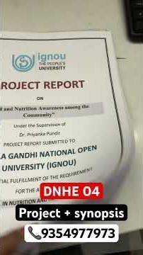 Ignou DNHE 04 project work #ignouproject