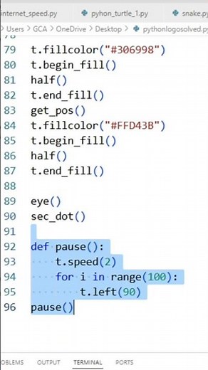 Create a Python logo using Python programming #fypシ #explore #coding #technology #python #pythonlogo