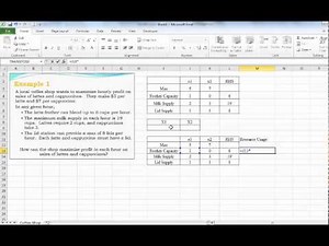 Solving a Linear Program using Excel