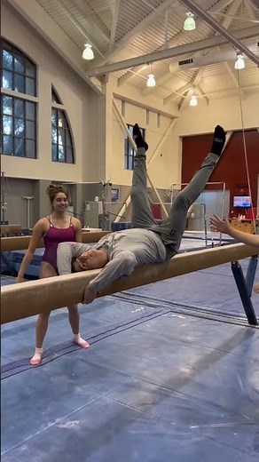 D1 Men Gymnasts Try Women’s Gymnastics 😂 #gymnast #olympics #calisthenics #fail #gymnastics #fail