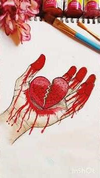 broken heart art 🎨 🖌️#shortsfeed #shorts #art #drawing #shortsvideo #trending #painting #heartbroken