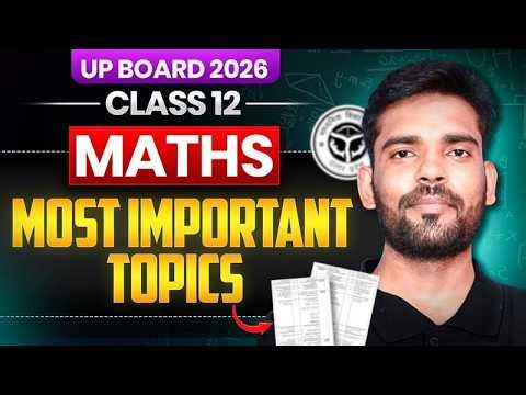 UP Board 2026 | Class 12 Maths Most Important Topics 🔥 | Score 90+ in Board Exam