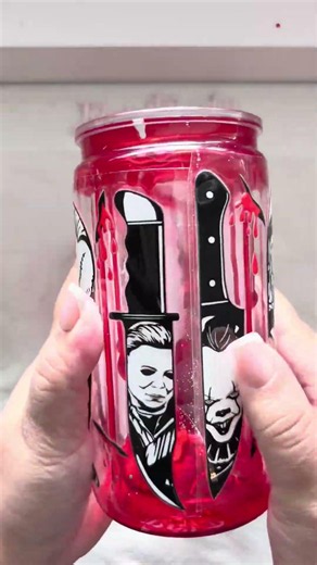 Blood drip snow globe tumbler 🩸🔪 #snowglobetumbler #satisfying #asmr