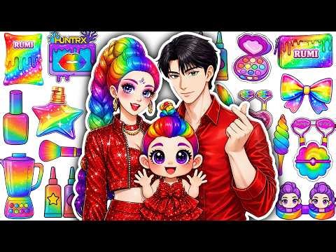 😍Paper Makeup😍Couple Rumi x Jinu RUBY Glow Up Skincare + Makeup KPOP DEMON HUNTERS 💄Blind Bag