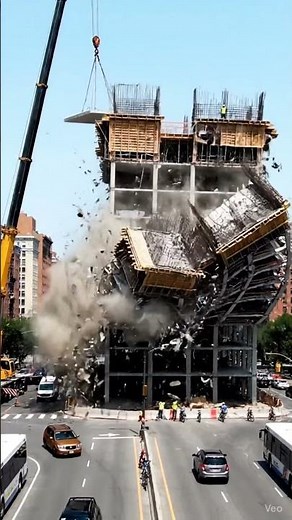 Massive Construction Site Disaster | 10-Story Building Collapse Caught on Camera