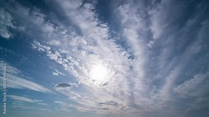 time lapse of beautiful multi-layer clouds, video loop, 4k