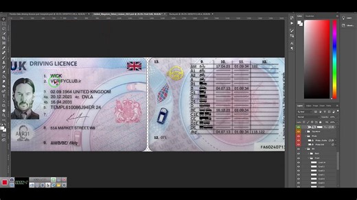Buy UK Driving License PSD Template | Editable Photoshop File