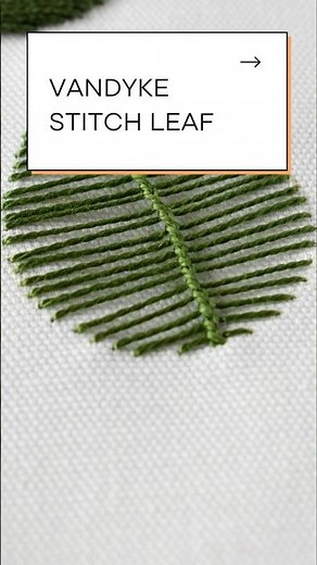 Vandyke Stitch Leaf Embroidery Demo #handembroidery