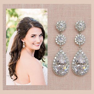 Crystal Bridal Earrings, Wedding Earrings, Long Bridal Earrings, Bridesmaids, Wedding Jewelry, Long Crystal Stud Earrings - Etsy