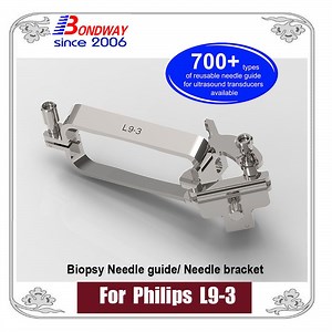 [Hot Item] for Use with Phiilps Ultrasonic Probe L9-3, Stainless Steel Biopsy Needle Bracket, Biopsy Needle Adapter Reusable Biopsy Guide Ultrasound Transducer
