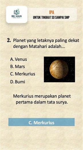 Tes IPA SD–SMP! Berapa Nilai yang Bisa Kamu Dapat? part1 #QuizIndonesia #pendidikan #shortsvideo