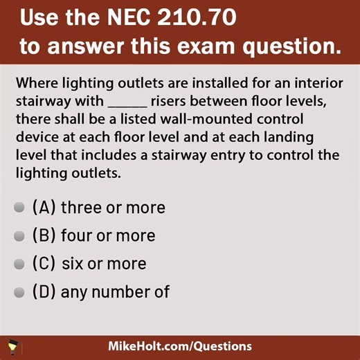 Check out our daily NEC question! Know the answer? Submit it at mikeholt.com/question......... As for me and my House, we will serve the Lord [Joshua 24:15]. #mikeholt #electricaltraining #electrician #electricaleducation #electricaltrade #necrequirements | Mike Holt Enterprises