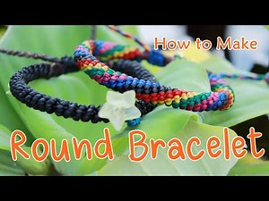 How to make a macrame knot round bracelet tutorial diy waxed cord