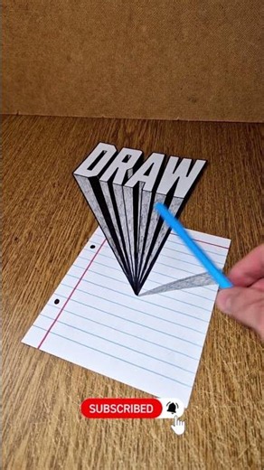 3D "Draw"! TUTORIAL HERE ☝️#drawing #art #3dart #viral #draw #opticalillussion #easydrawing #fyp