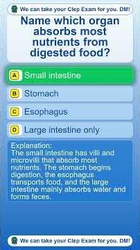 CLEP Biology Digestive System