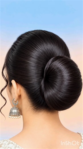very easy and most beautiful french bun hairstyle for Teej festival