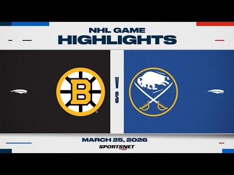 NHL Highlights | Bruins vs. Sabres - March 25, 2026
