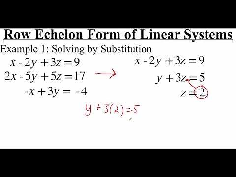 7.3.1 Row Echelon Form of Linear Systems of Equations