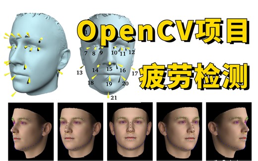 这是我见过最通俗易懂的【OpenCV项目-疲劳检测实战】教程！比刷剧还爽的计算机视觉项目课程！