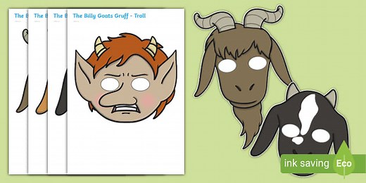 The Three Billy Goats Gruff Story Role-Play Masks