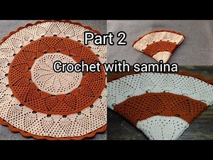 Crochet big thalposh tutorial | crochet pineapple 🍍 table mat design ‪@CrochetWithSamina9481‬