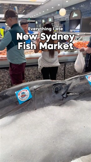 All the seafood I ate at the new Sydney fish markets ☀️🐟 #fishmarket #sydney #seafood #sushi
