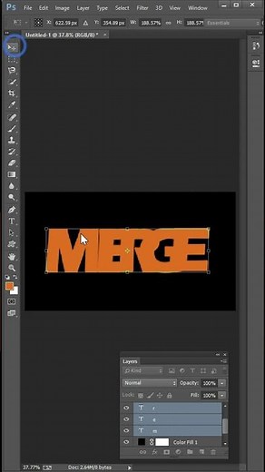 Photoshop Tutorial - Overlap Text Effect | Overlap text | Overlapping text in photoshop