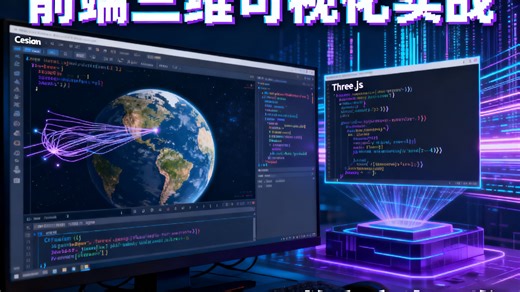 前端三维可视化从 0 到 1 实战：Cesium Three.js 带你玩转数字孪生与地理飞线