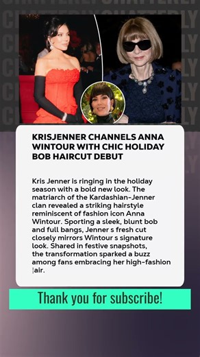 #KrisJenner Channels Anna Wintour with Chic Holiday Bob Haircut Debut