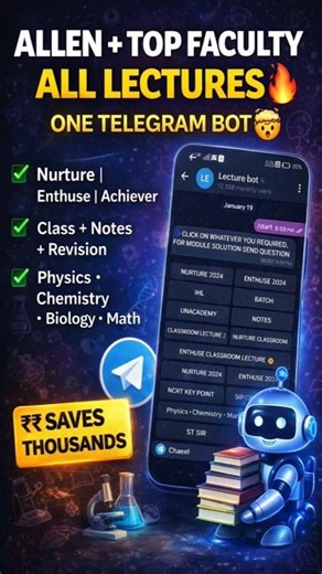 ALLEN + Top Faculty ALL Lectures in ONE Telegram Bot 🤯🔥