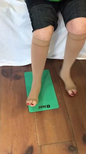 Taking off compression stockings