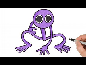 How to Draw Purple from Rainbow Friends ROBLOX Drawing Tutorial