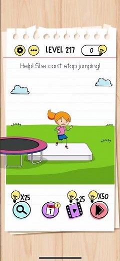 Brain Test Level 217 Help! She can’t stop jumping Answers Solutions