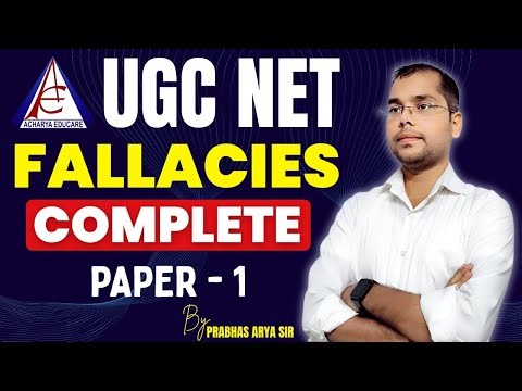 UGC NET PAPER - 1 | LOGICAL FALLACIES | REASONING BY PRABHAS SIR @acharyaeducare ​