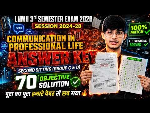 🔥Lnmu Communication in Professional Life Answer Key 2026 |3rd Semester Second Sitting Solution✅