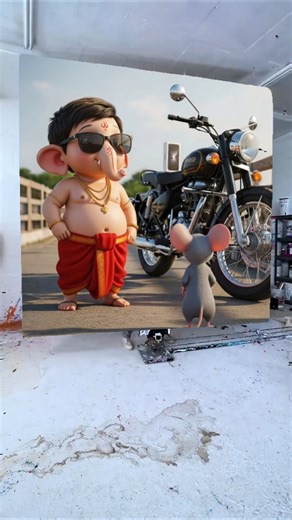 Happy Ganesh Chaturthi Drawing Photo 🌺🥰 Ganesh Ji Painting ❤️ #shorts #ganeshchaturthi #viralvideo