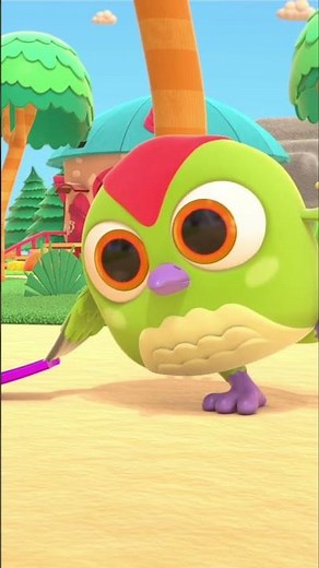Peck Peck the Woodpecker Finds a Track Piece. Kids' Cartoon About Hop Hop