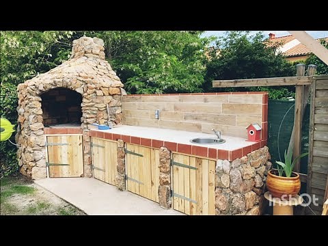 Fabriquer un Barbecue en pierre avec plan de travail.