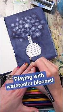 Easy monochromatic watercolor bouquet - featuring blooms!