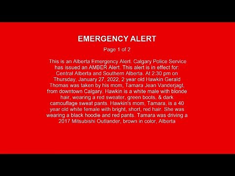 CICT-DT - Alberta Emergency Alert/AlertReady Activation - January 27, 2022