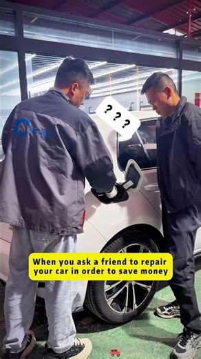 Ask a friend to fix the car to save money#usa #car #funnyvideos #fyp #funny