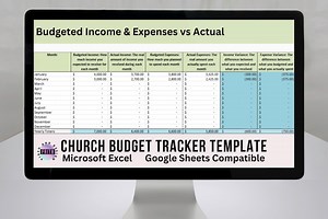 Church Budget Tracker: Simple Finance Planner (excel & Google Sheets Compatible) - Etsy