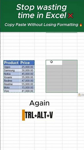 Excel Smart Copy Paste Trick Keep Formatting 🔥