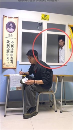 Cheating in the exam hall.