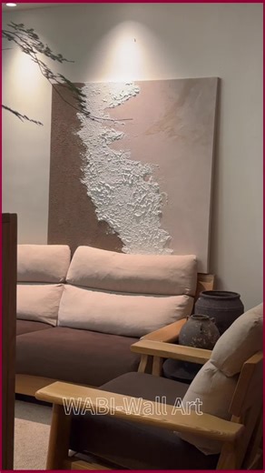 Hand-Painted Textured Beach Painting for Home Decor