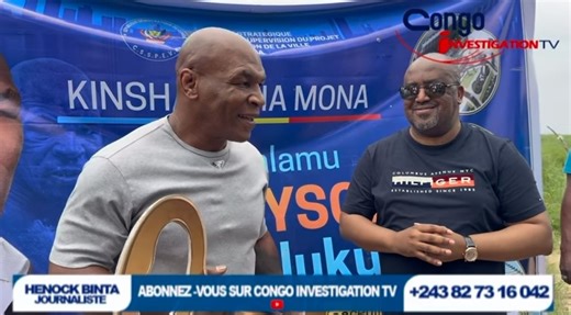RDC : Mike Tyson à Maluku pour l’annonce de la création de la plus grande Académie nationale de boxe. Ce projet vise à former de futurs champions et à rendre hommage au légendaire combat Ali–Foreman de 1974 à Kinshasa. | Joseph Hello