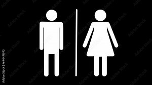 female and male icons. a lady and a man toilet sign animation background. k1_672