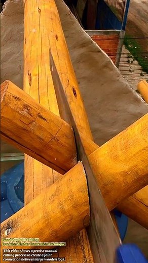 Wood Log Joint Cutting | Precision Timber Connection Technique