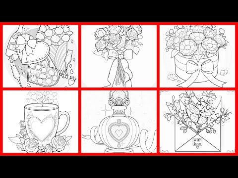 Color by Number Flower Bouquet Hot Chocolate Perfume Valentine's Day Hey Color app #coloringbook